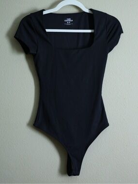 SWS Contour Black Square Neck Short Sleeve Bodysuit Small